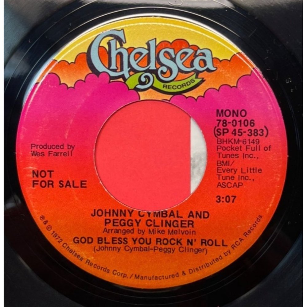 Johnny Cymbal and Peggy Clinger God Bless You Rock n Roll 45 Promo Chelsea - Picture 2 of 4